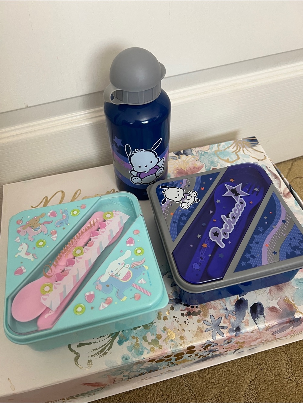 Sanrio Set - Pochacco & Cinnamonroll Lunch Box and Pochacco Tumbler